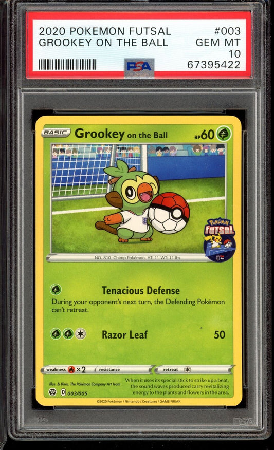 2020 PSA 10 Grookey On the Ball Promo Futsal 003/005 Pokemon Card