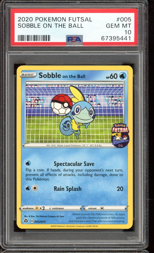 2020 PSA 10 Sobble On the Ball Promo Futsal 005/005 Pokemon Card