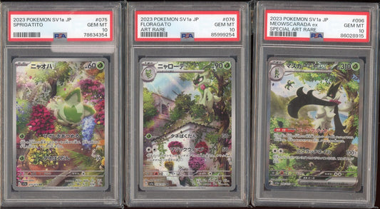 PSA 10 Sprigatito Floragato Meowscarada sv1a Triple Beat Japanese Pokemon Card