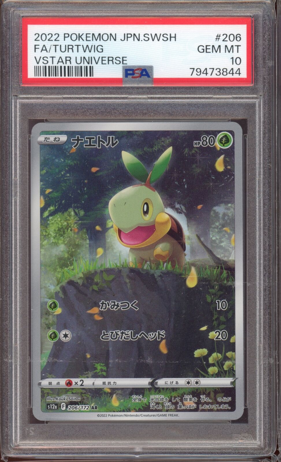 PSA 10 Turtwig AR s12 Vstar Universe 206/172 Japanese Pokemon Card