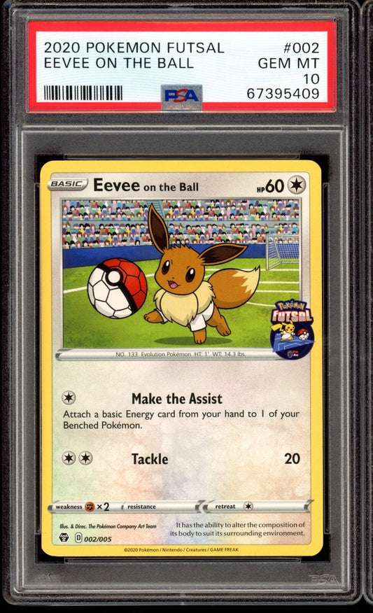 2020 PSA 10 Eevee On the Ball Promo Futsal 002/005 Pokemon Card