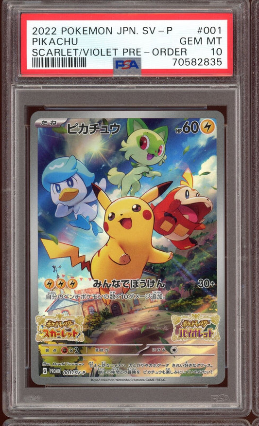 2022 PSA 10 Pikachu Promo Scarlet & Violet Pre-order 001/SV-P Pokemon Card