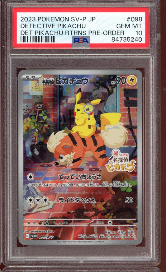 2023 PSA 10 Detective Pikachu Promo Detective Pikachu Returns Game Pre-order 098/SV-P