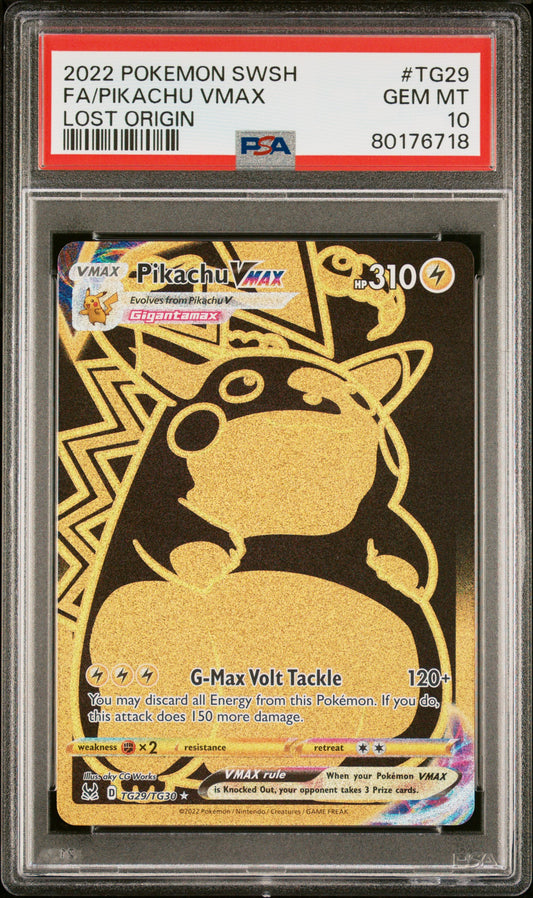 2022 PSA 10 Pikachu Vmax TG29/TG30 Lost Origin Pokemon